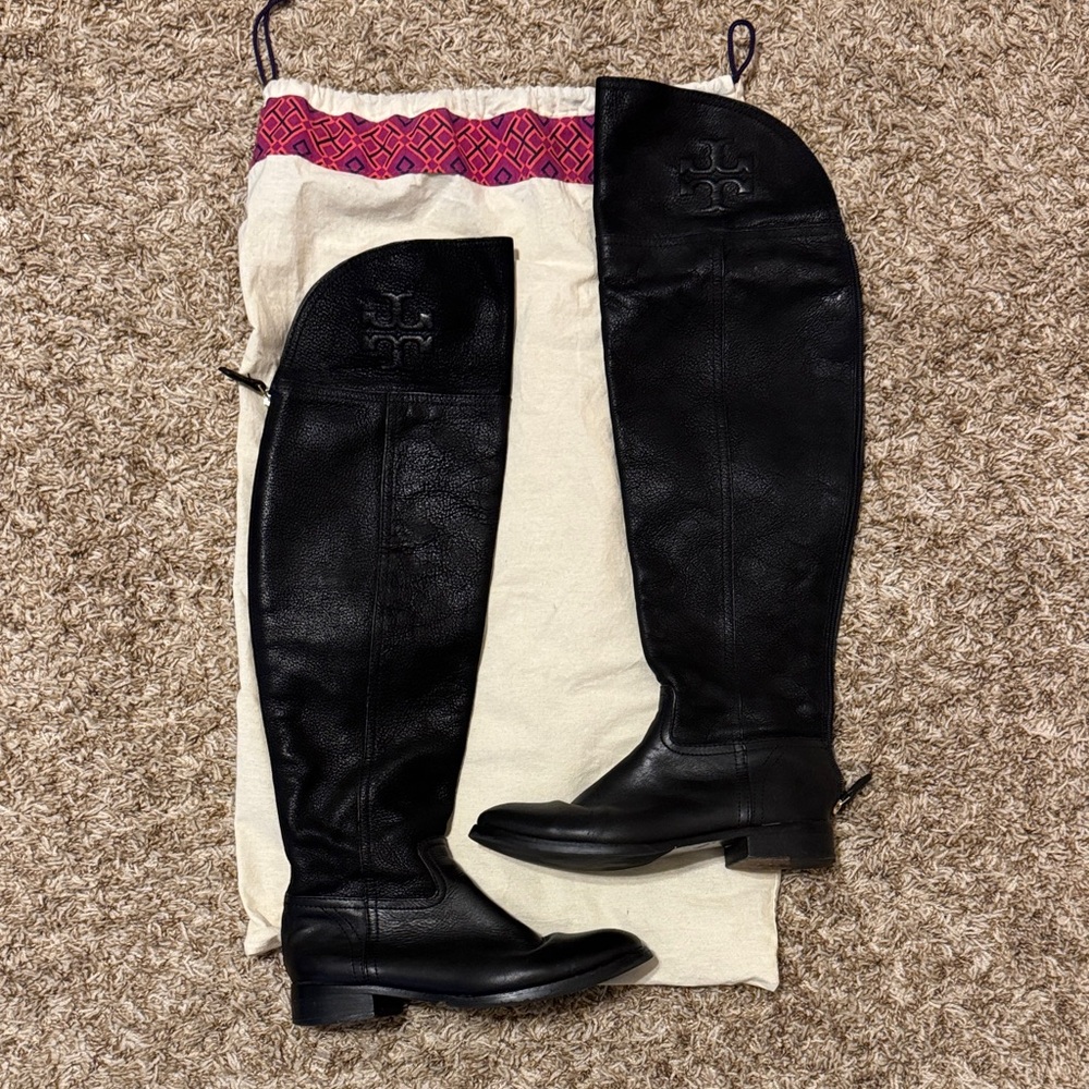 Tory Burch Black Over the Knee Boots